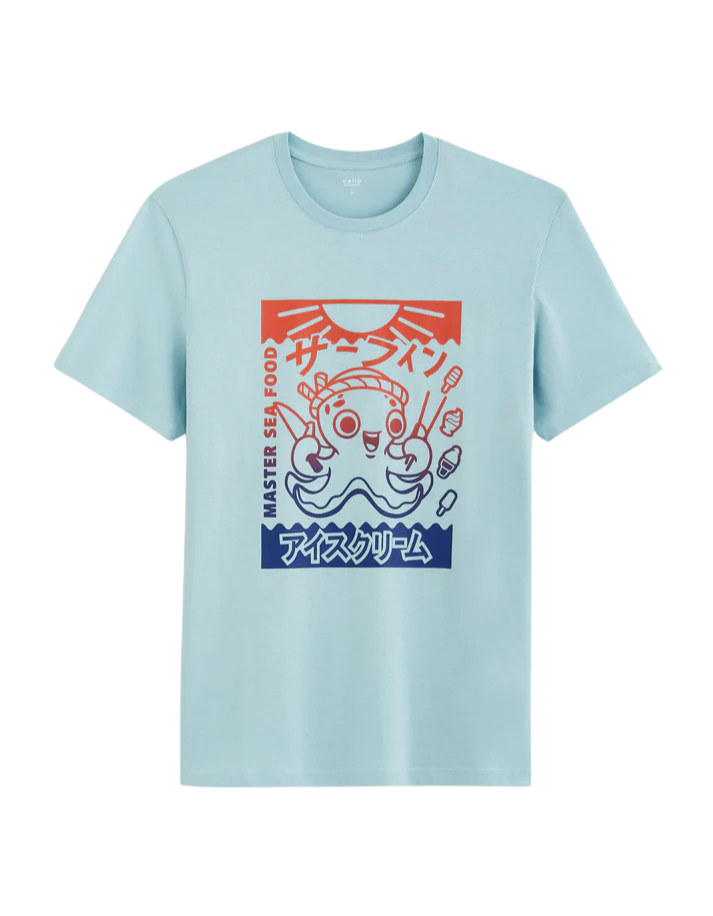 FEONJAP LIGHT BLUE SS TSHIRT Celio