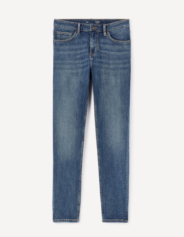 Blue jeans on a white background