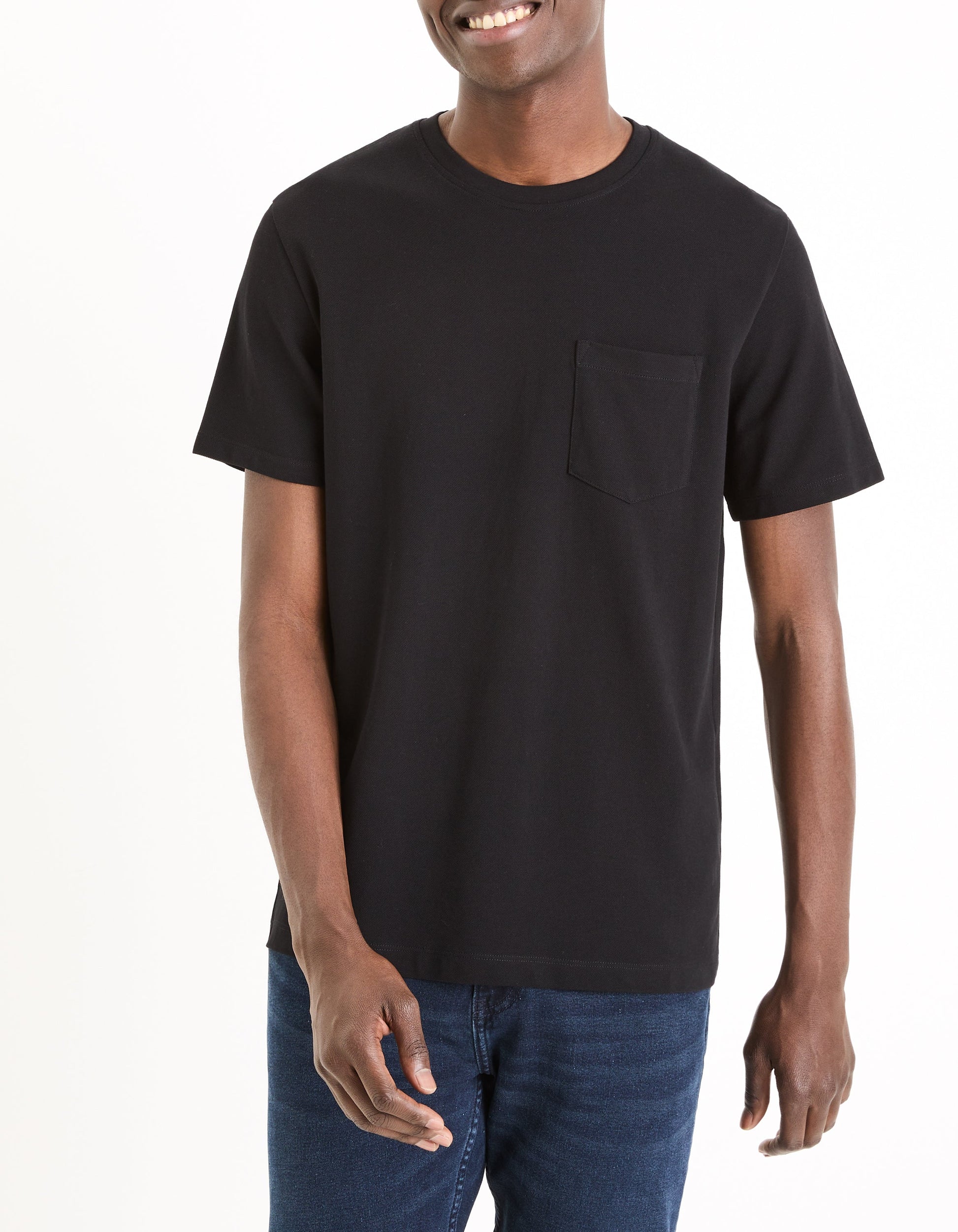 Gepik Black Short Sleeves Tshirt Celio