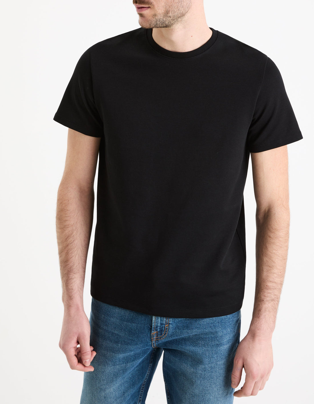 Geteboude Black Short Sleeves Tshirt Celio