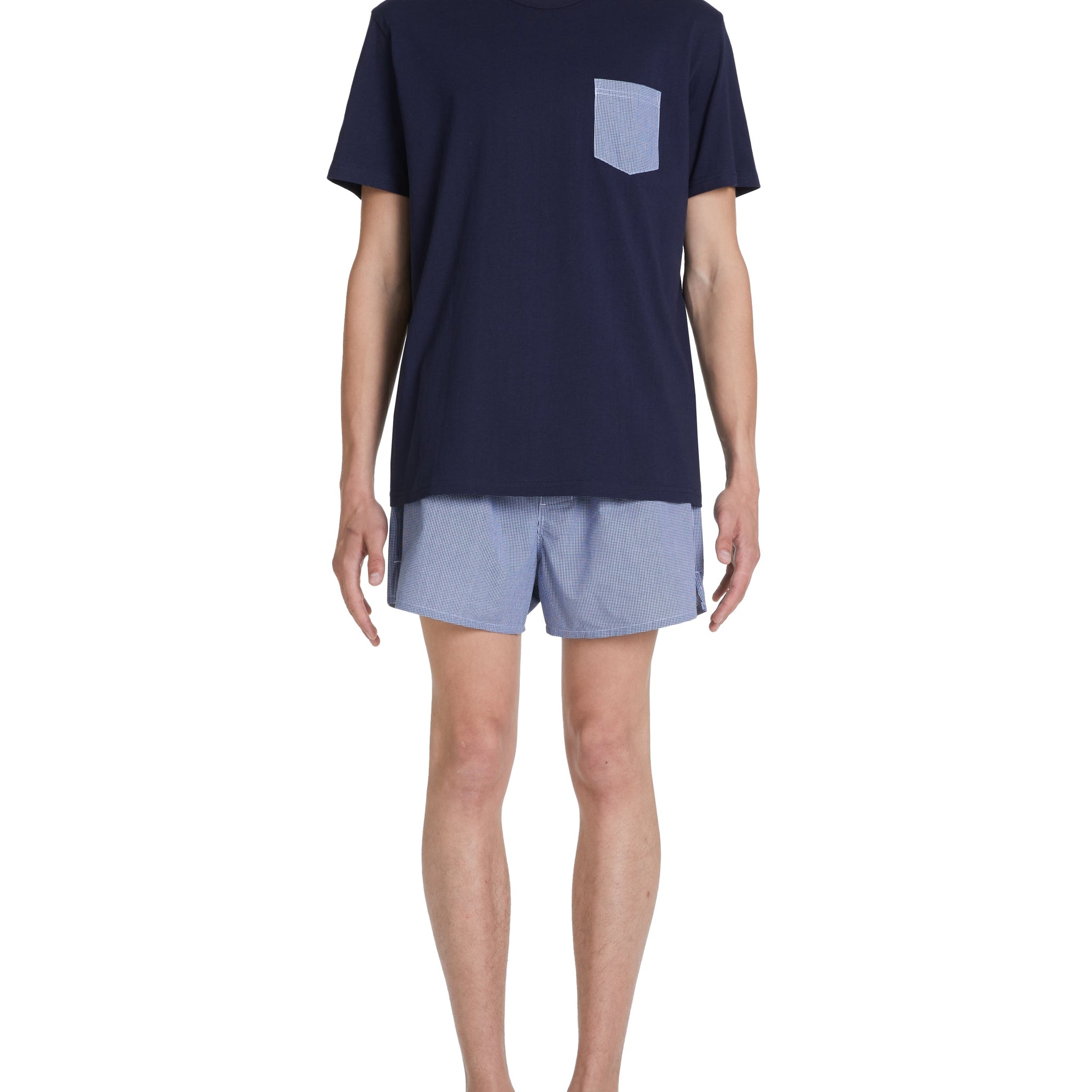 pyjama tshirt uni + short carreaux