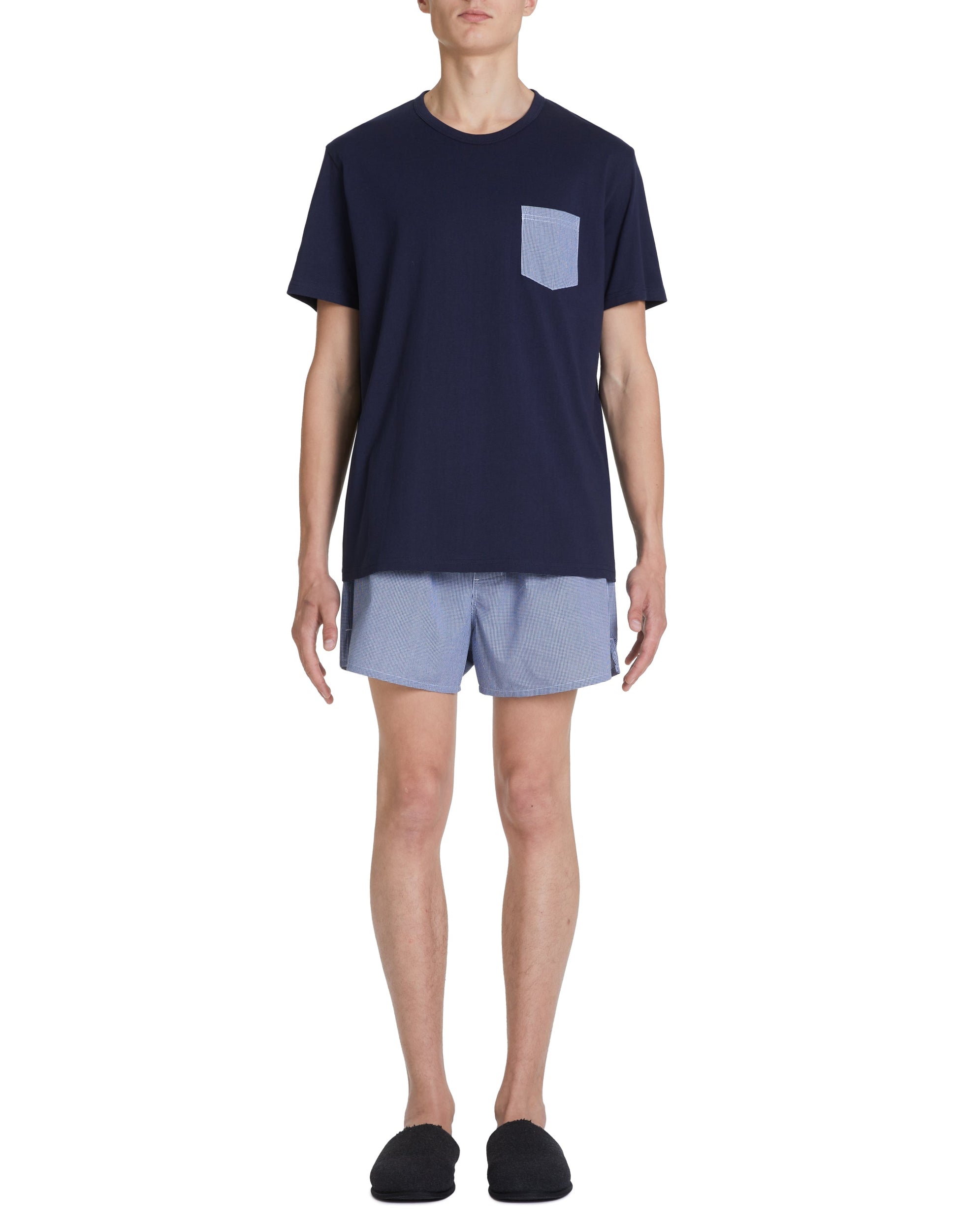 pyjama tshirt uni + short carreaux