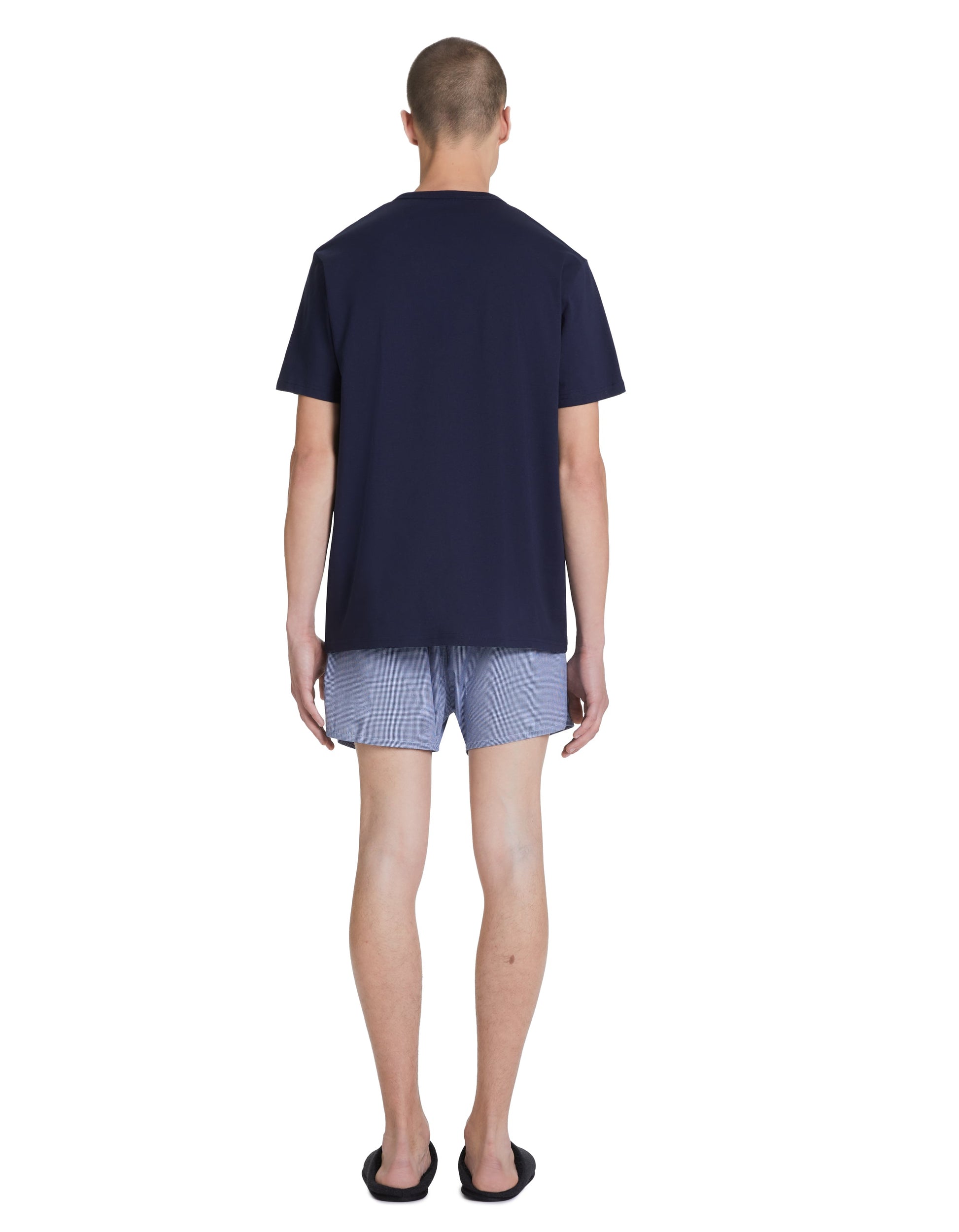 pyjama tshirt uni + short carreaux