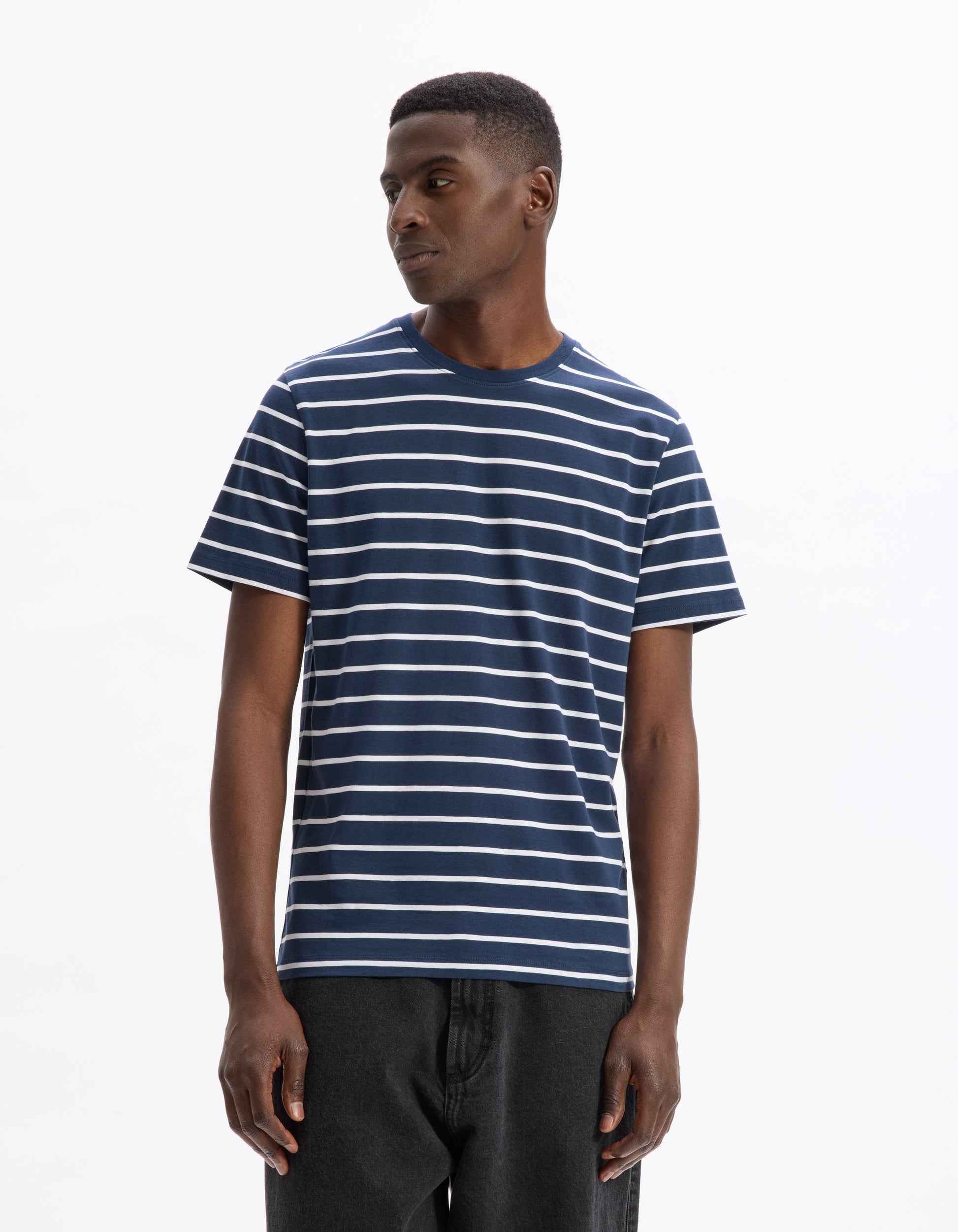 Gebaser Navy Short Sleeves Tshirt Celio