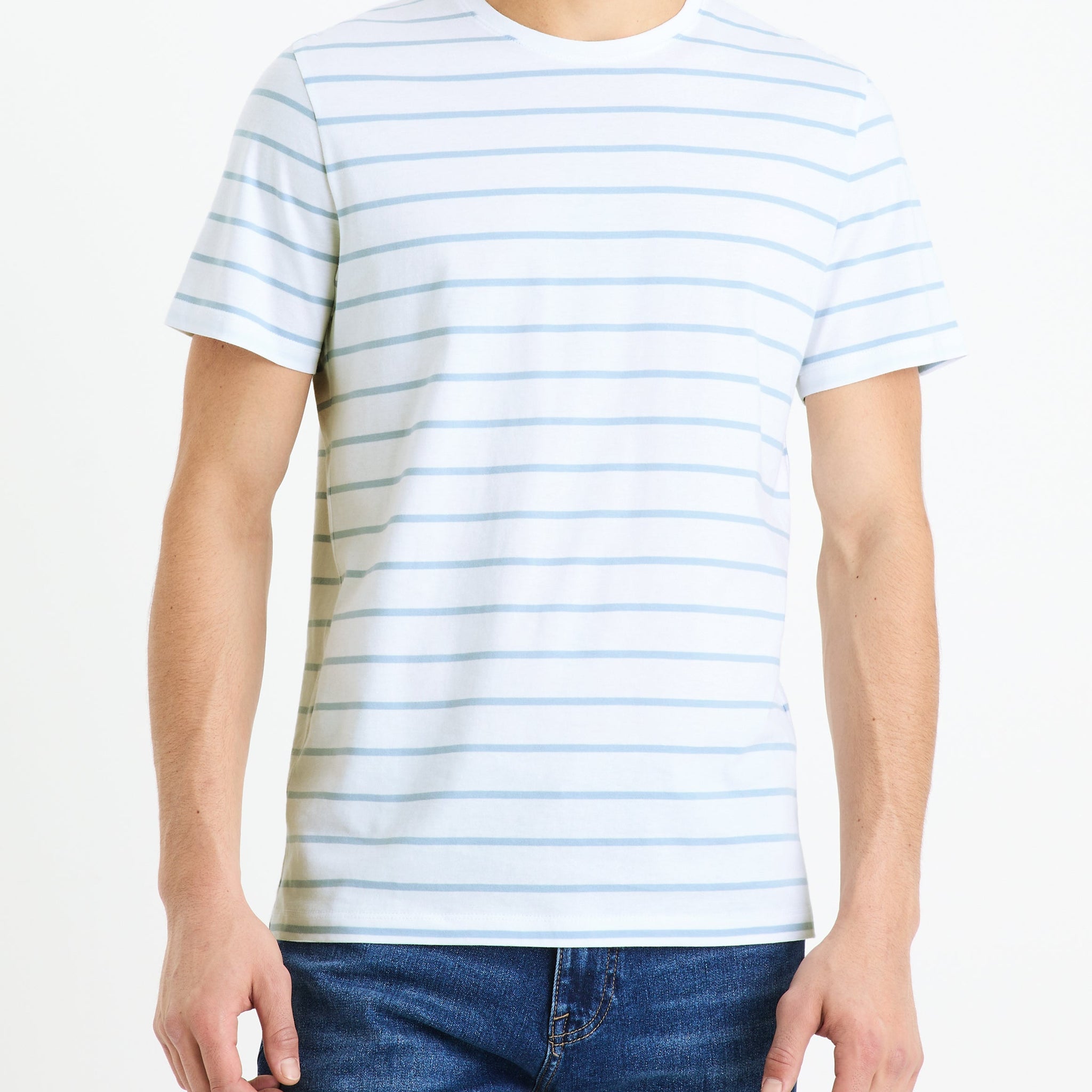 Tshirt basique col rond  - rayures