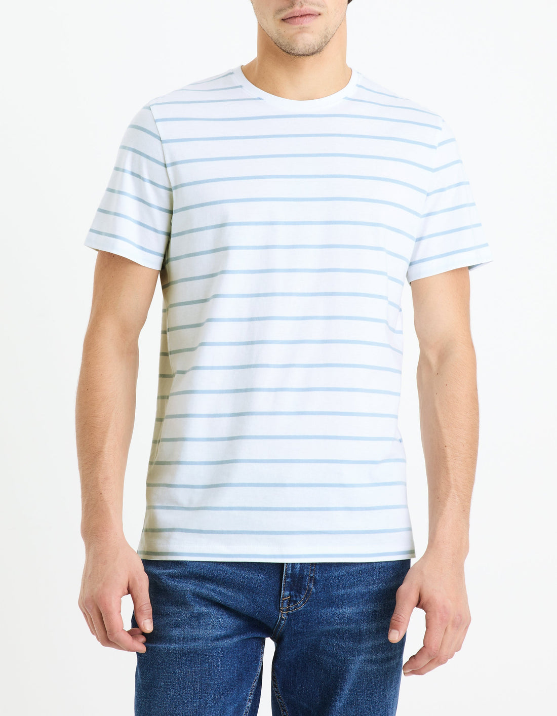 Tshirt basique col rond  - rayures