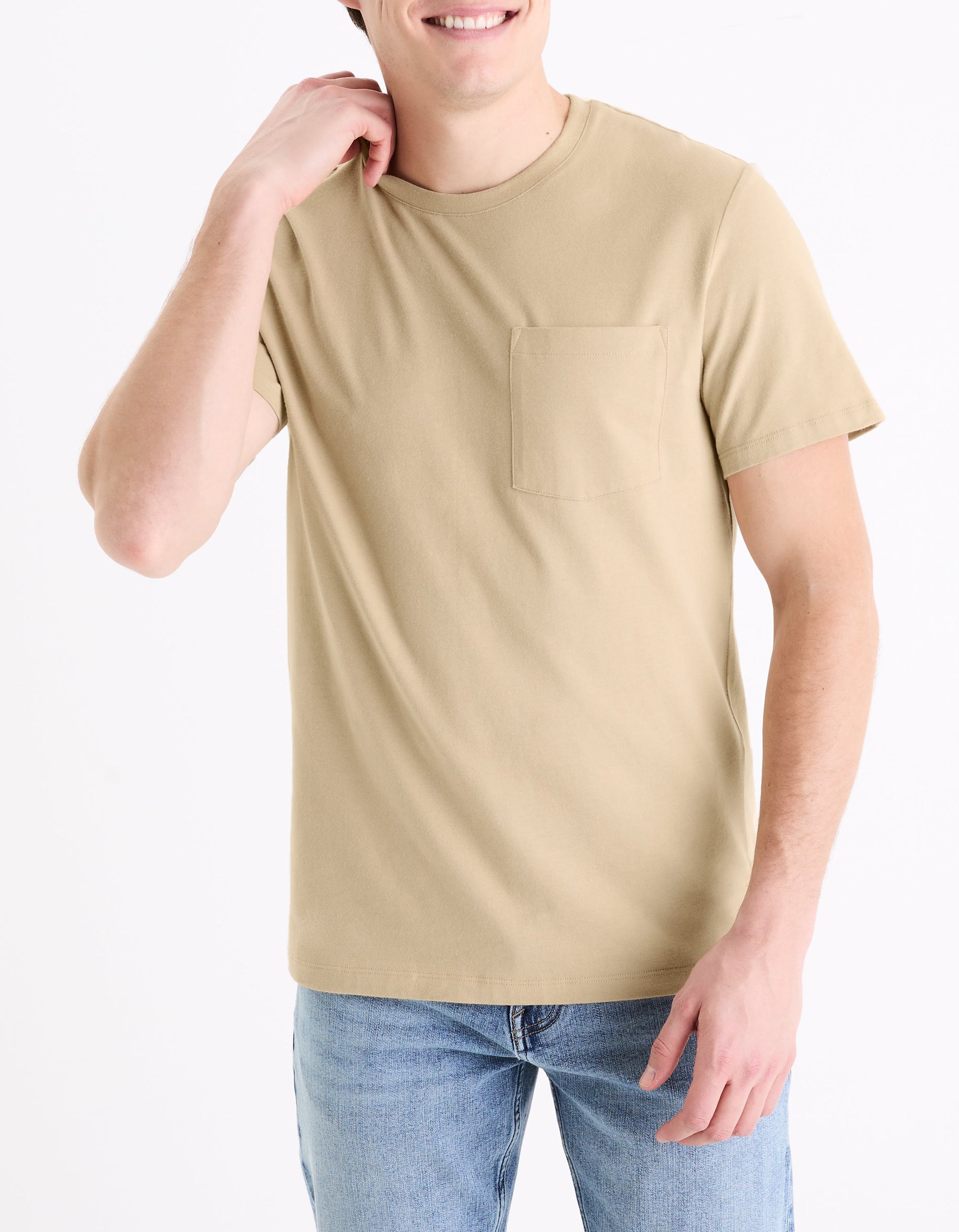 Gepostel Light Taupe Short Sleeves Tshirt Celio