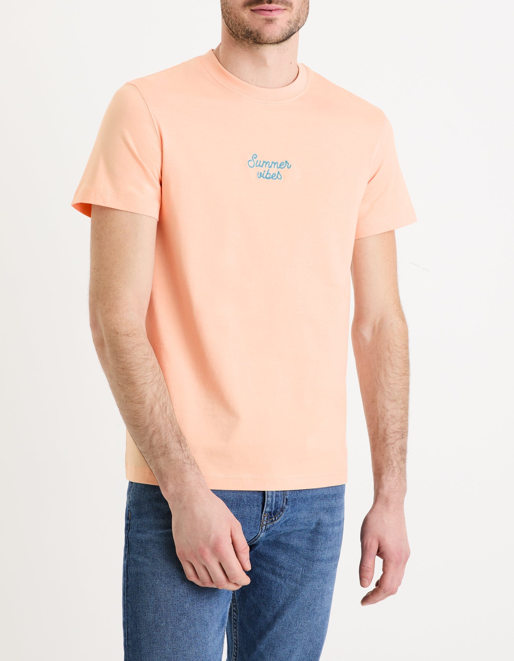 Gexchaina Peach Short Sleeves Tshirt Celio