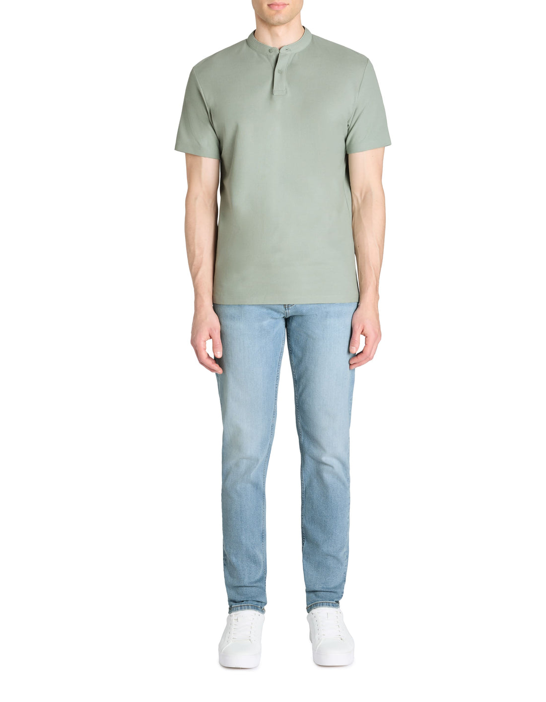 Gesohel Greenish Grey Short Sleeves Polo Celio