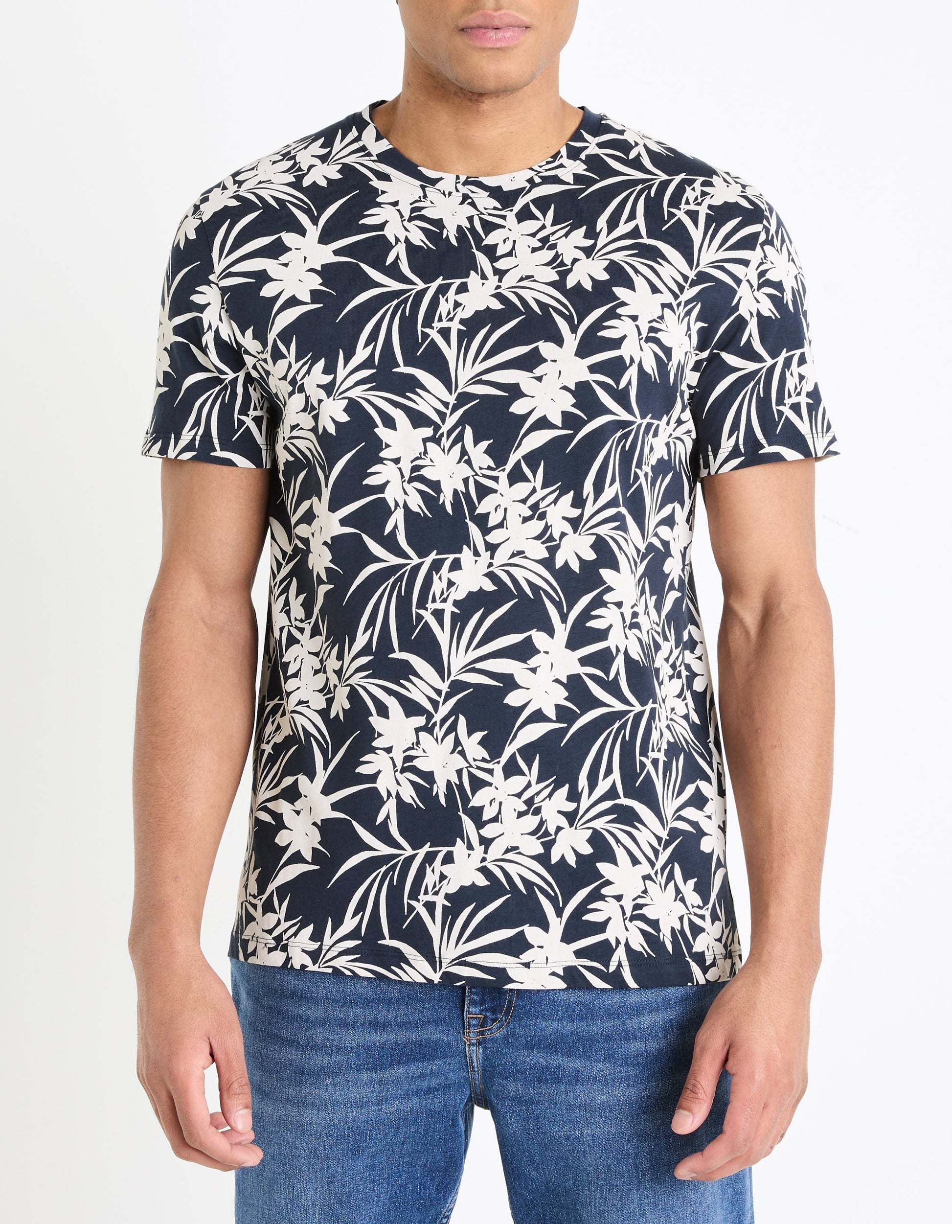 Gemood Navy Short Sleeves Tshirt Celio