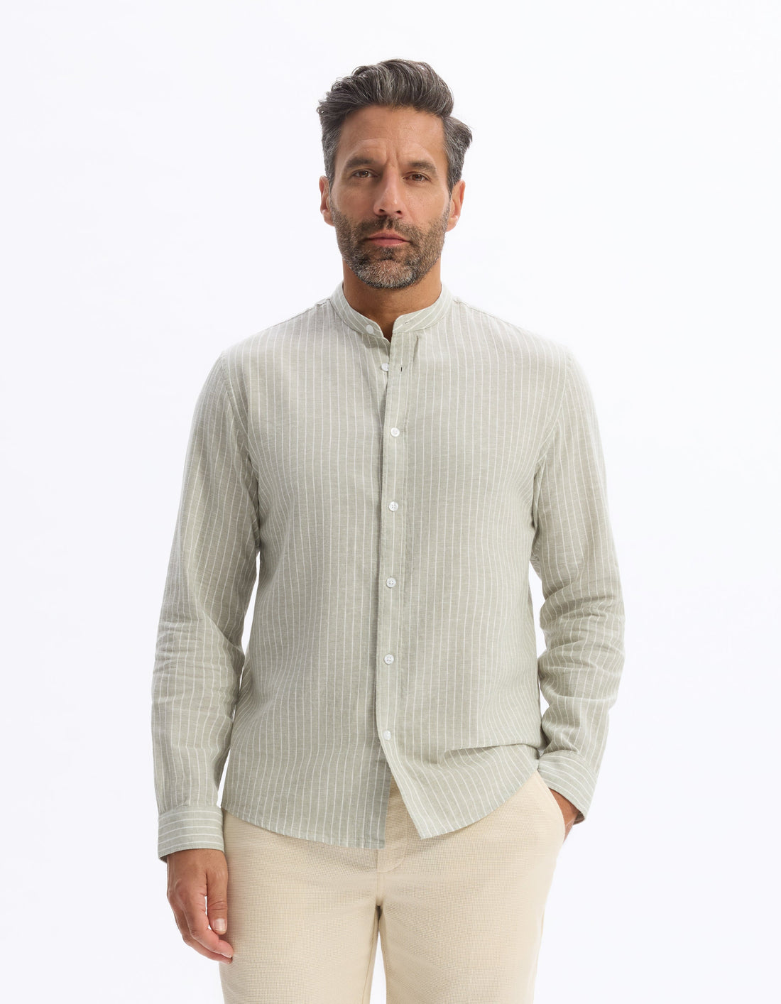 Chemise manches longues Lin Coton