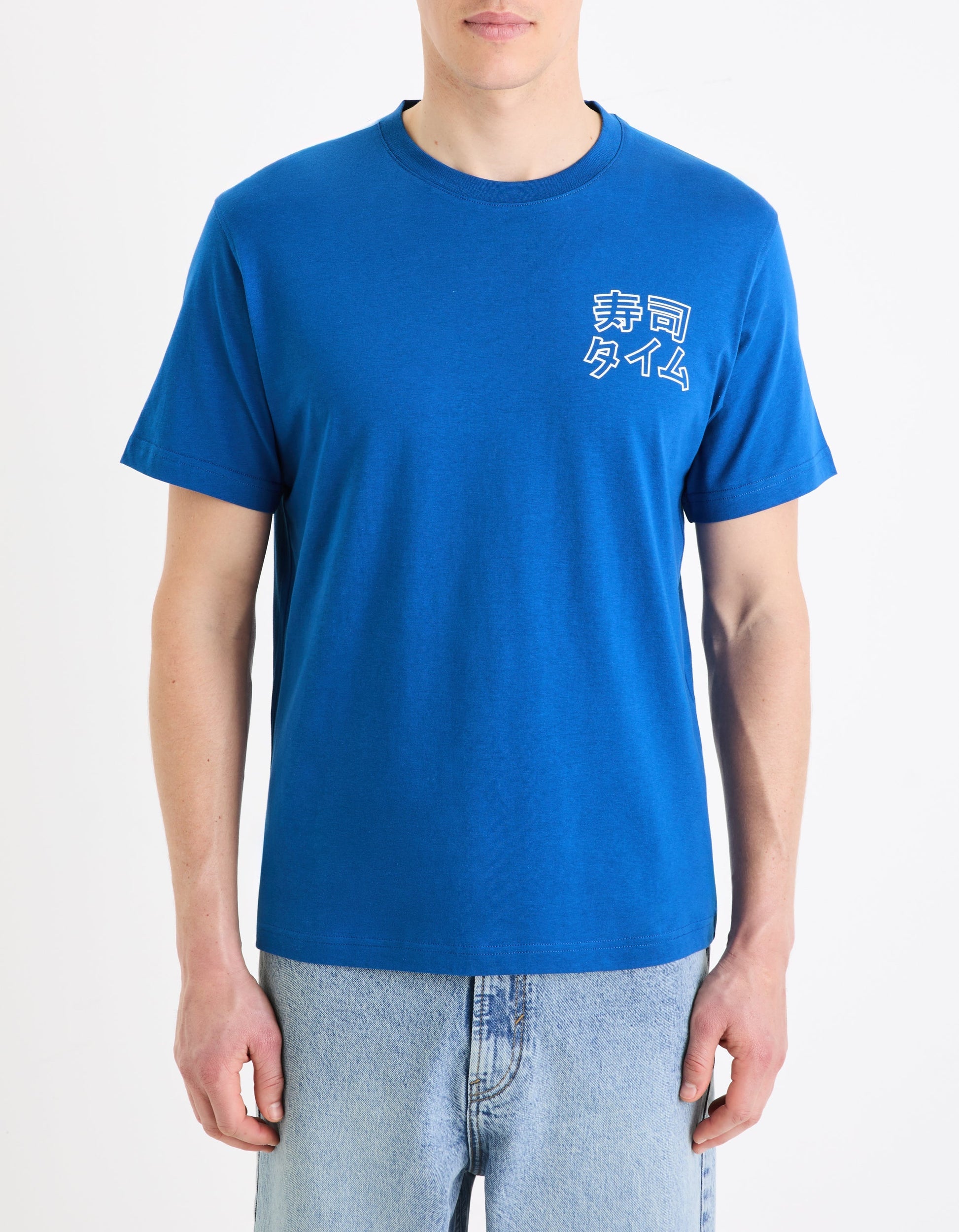 Geloyal Bleu Denim Short Sleeves Tshirt Celio