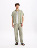 Gaculinco Vert Sauge Short Sleeves Shirt Celio