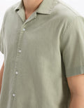 Gaculinco Vert Sauge Short Sleeves Shirt Celio