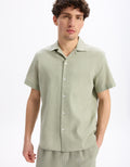 Gaculinco Vert Sauge Short Sleeves Shirt Celio