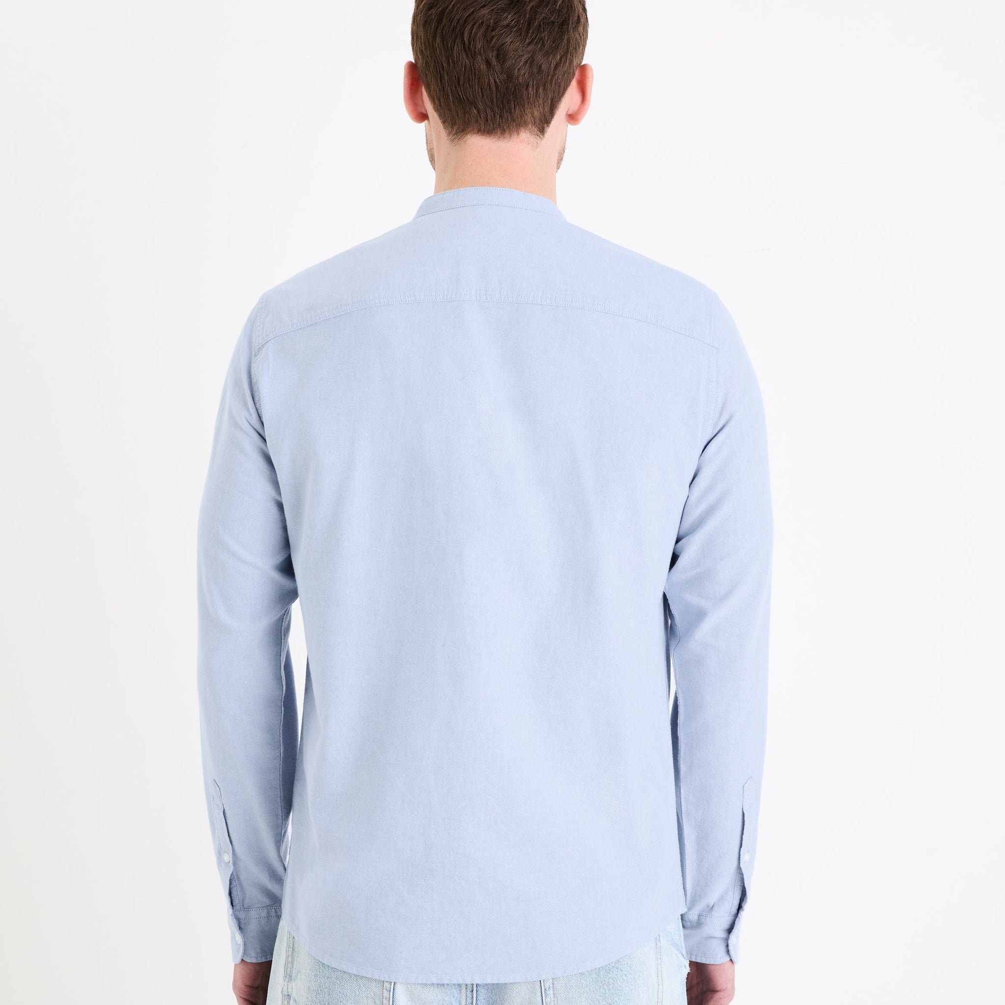 Chemise Oxford col Mao