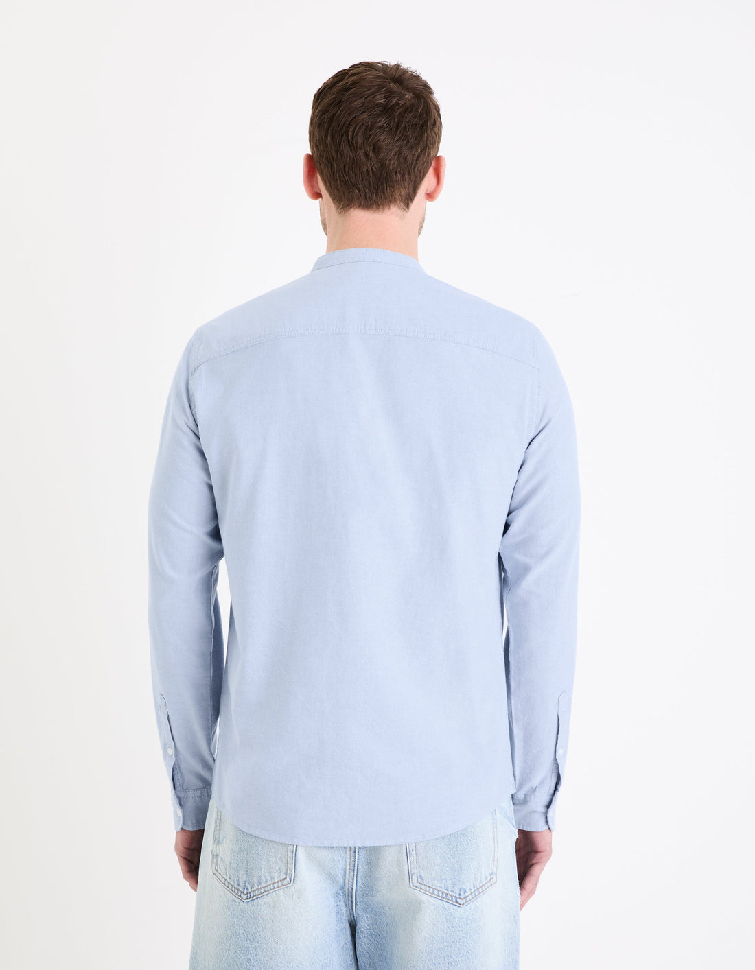 Chemise Oxford col Mao