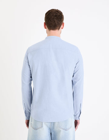 Chemise Oxford col Mao