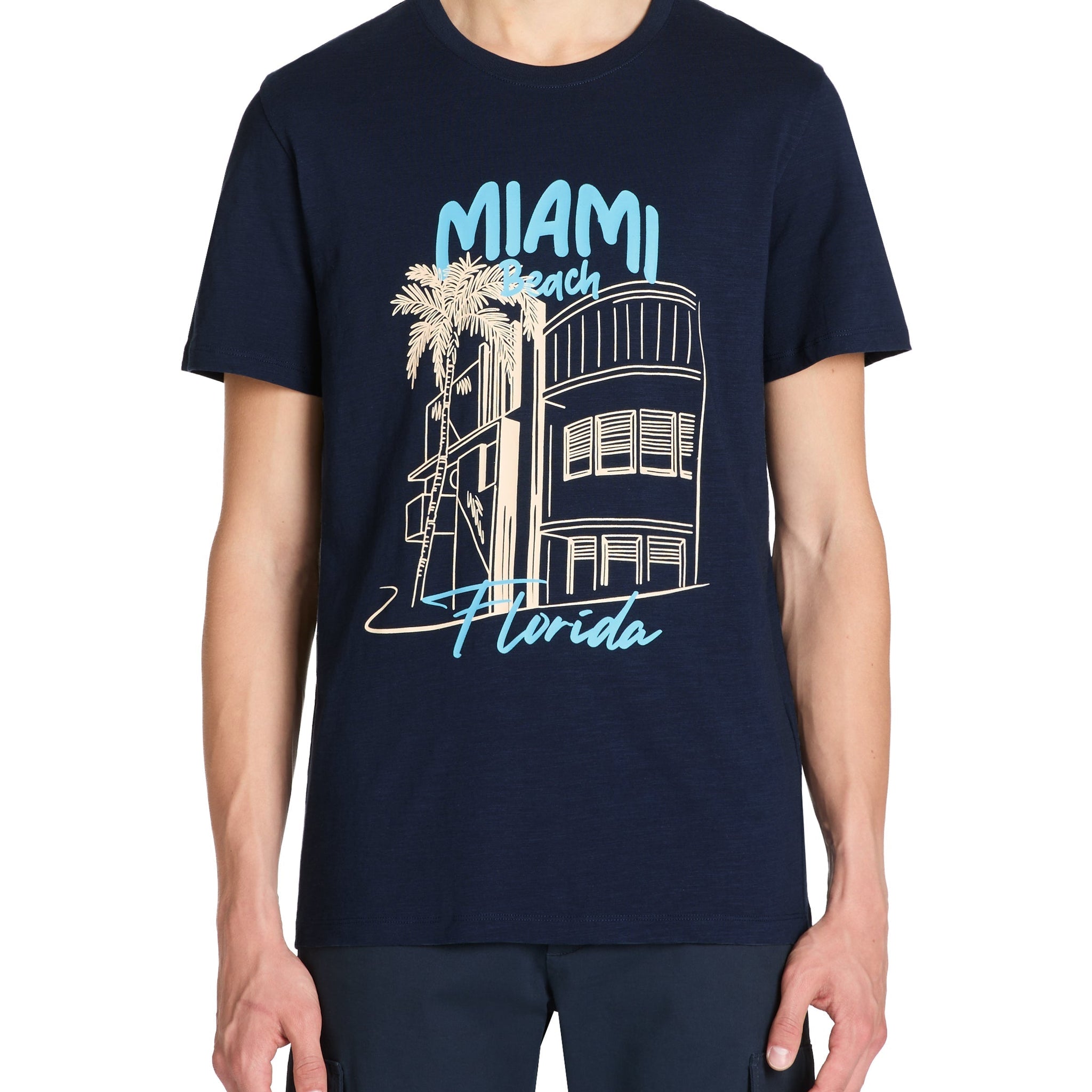 Jeflorid Navy Short Sleeves Tshirt Celio