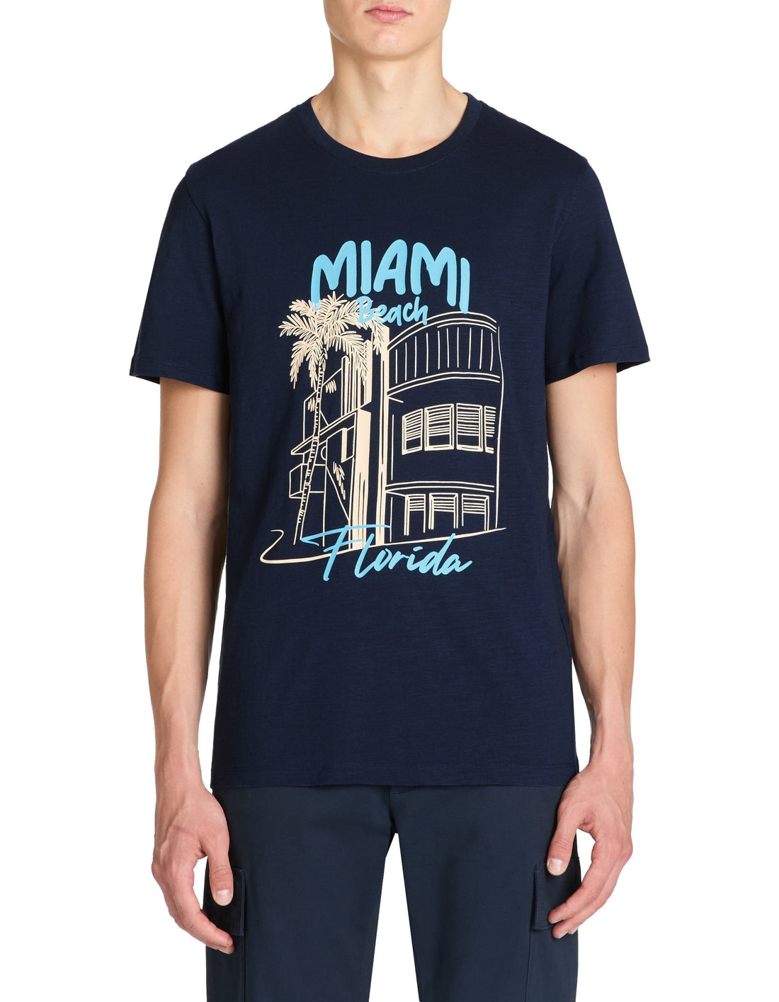 Jeflorid Navy Short Sleeves Tshirt Celio