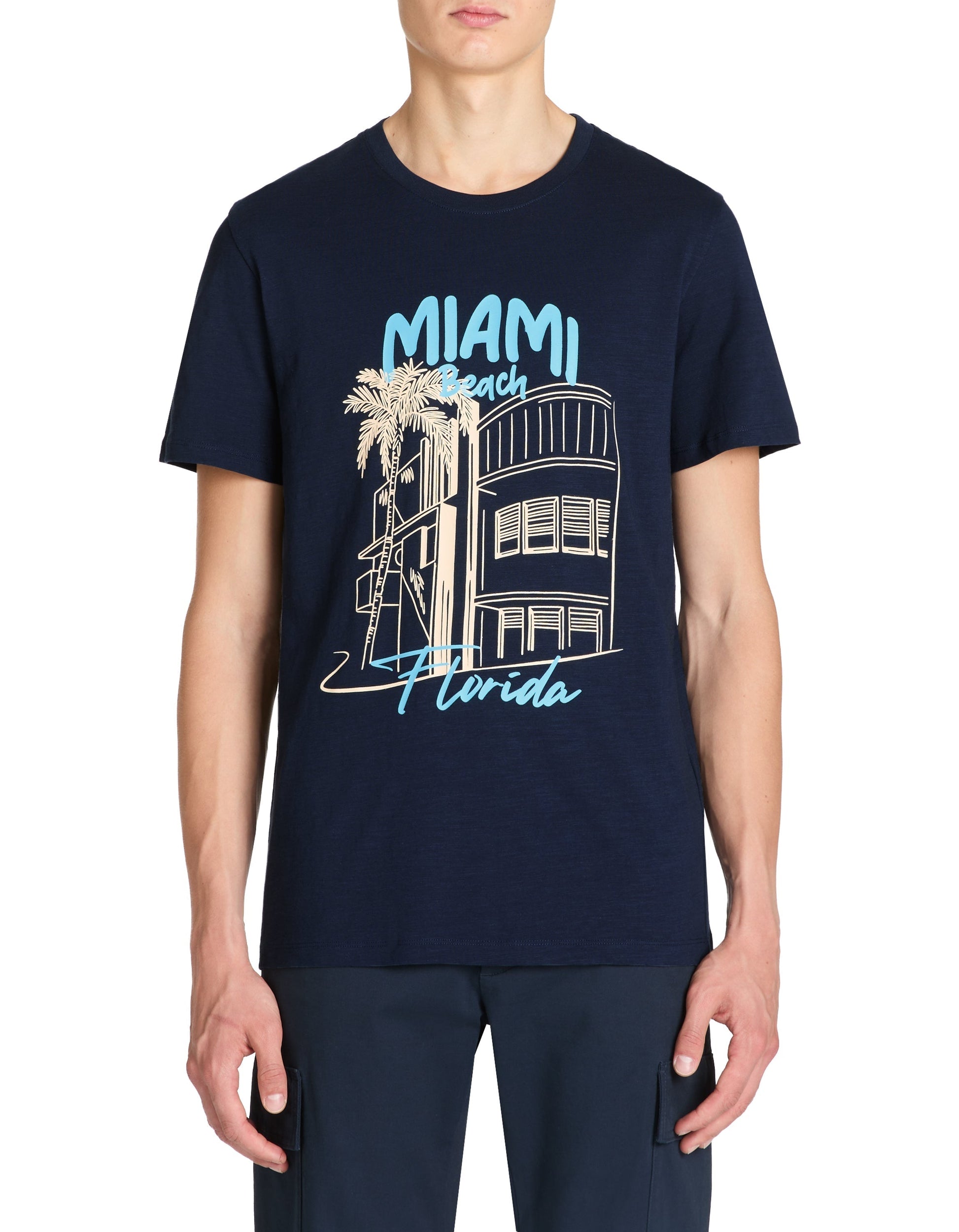 Jeflorid Navy Short Sleeves Tshirt Celio