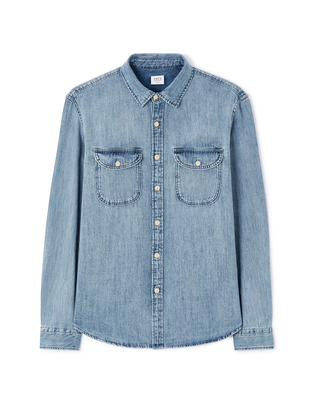 Jambray Blue Long Sleeves Shirt Celio