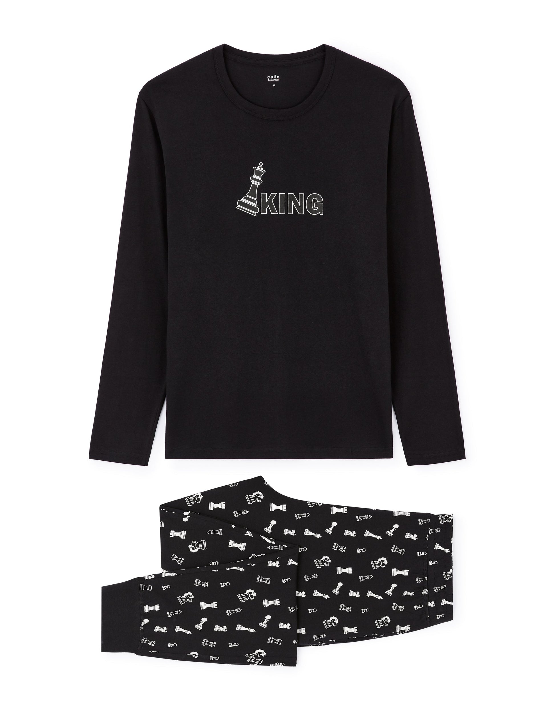 Black Pyjama/Bathrobe/Slippers