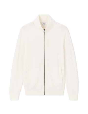 Zip-Up Cardigan With High Neck