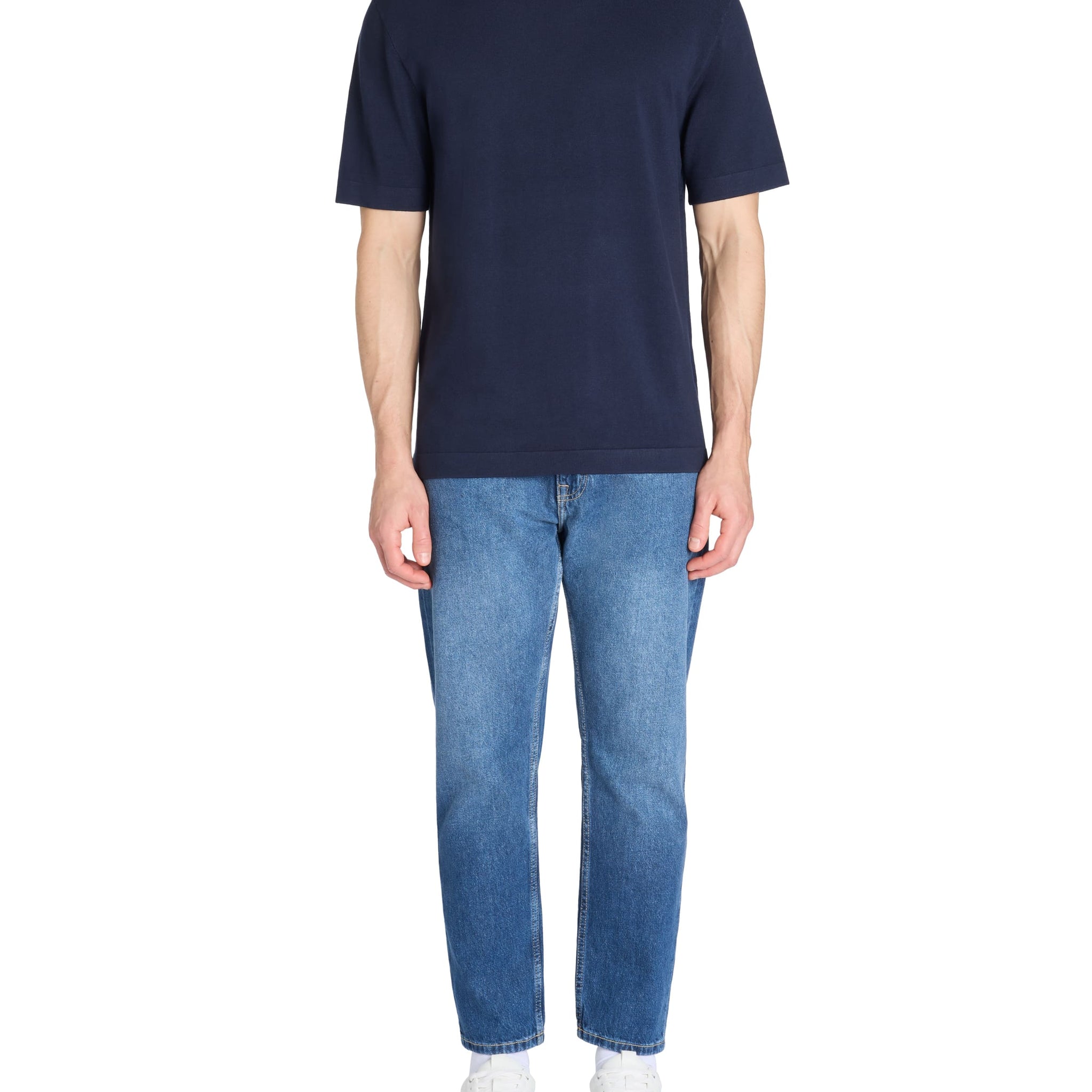 Jehinata Navy Short Sleeves Tshirt Celio
