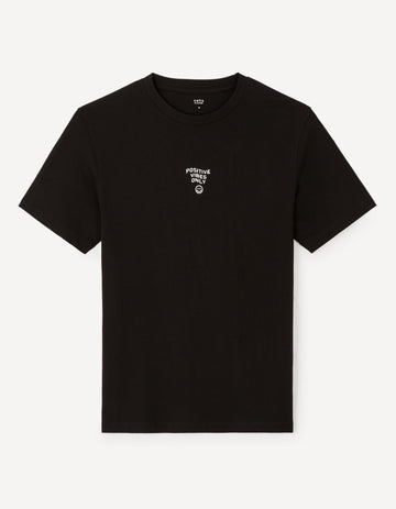 Jeword Black Short Sleeves Tshirt Celio