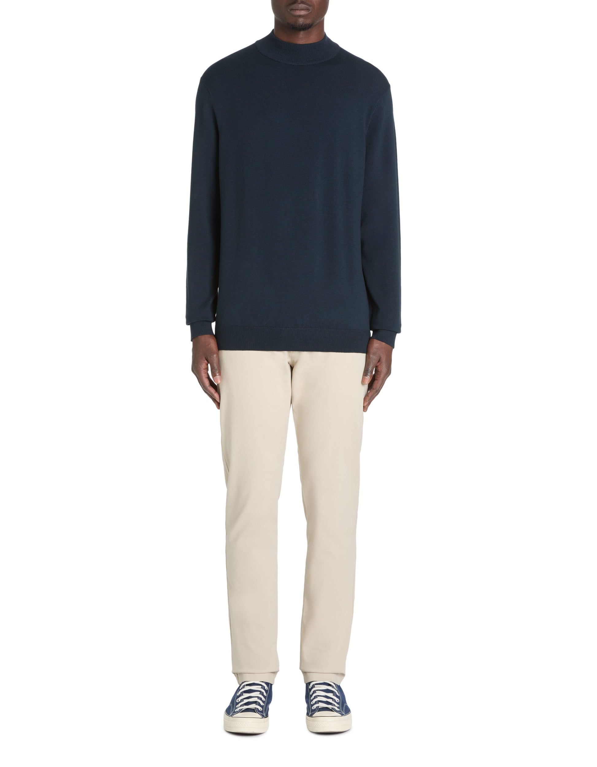 Navy Turtle Neck Jumper