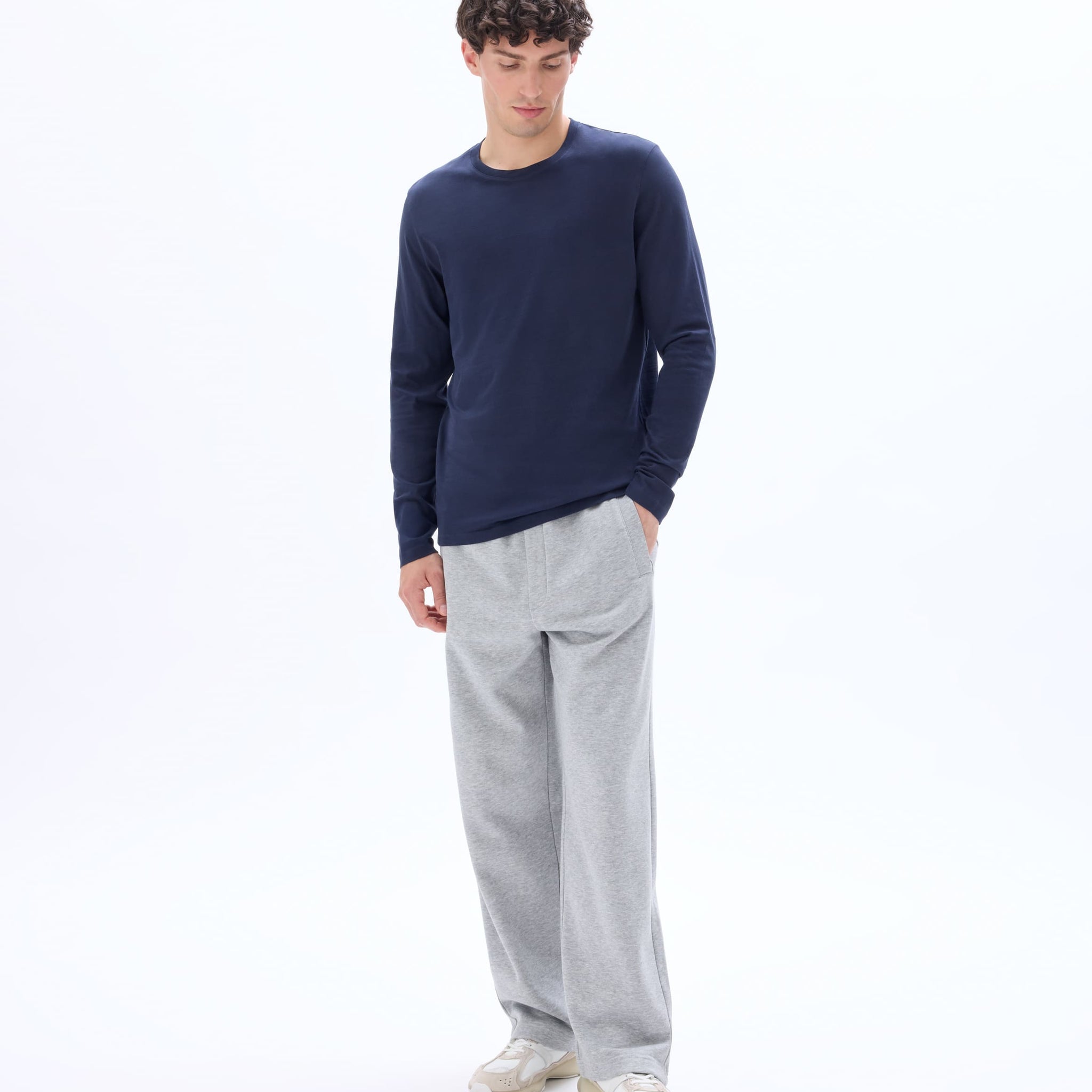 Tebaseml Navy Long Sleeves Tshirt Celio