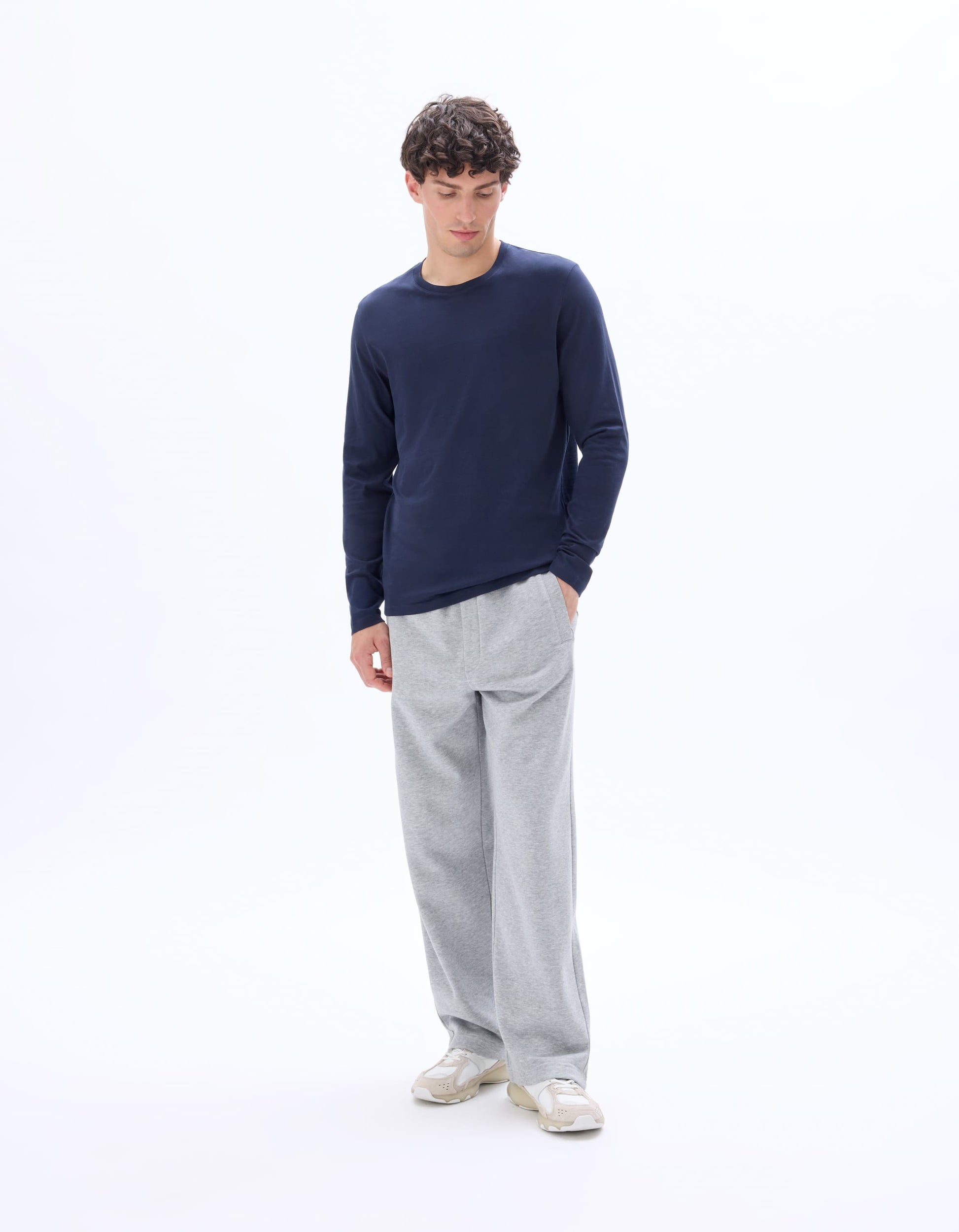 Tebaseml Navy Long Sleeves Tshirt Celio