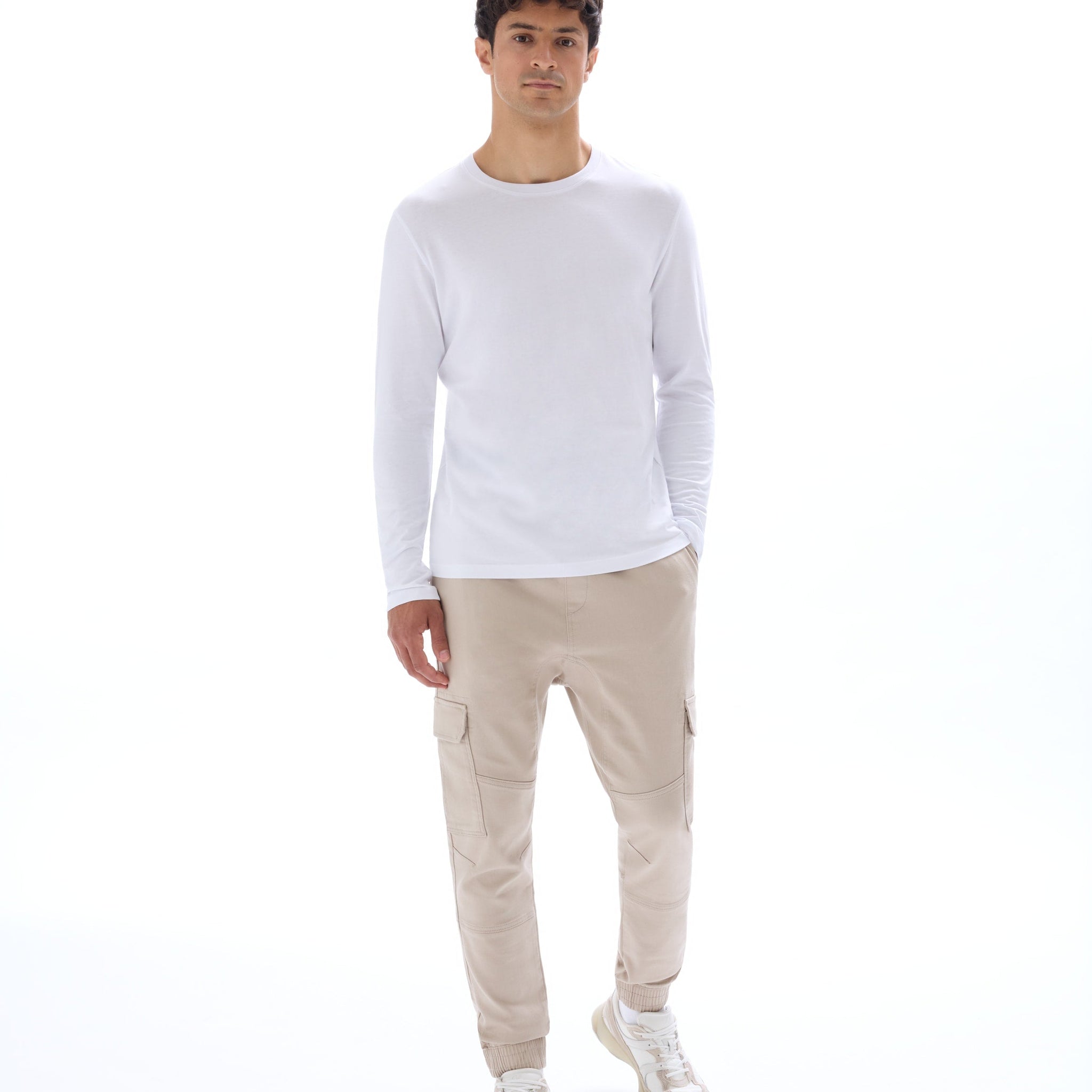 TEBASEML OPTICAL WHITE LS TSHIRT Celio