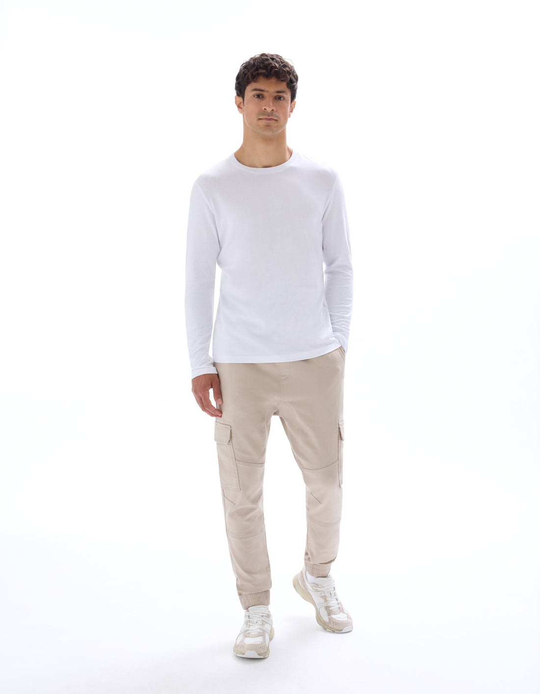 TEBASEML OPTICAL WHITE LS TSHIRT Celio