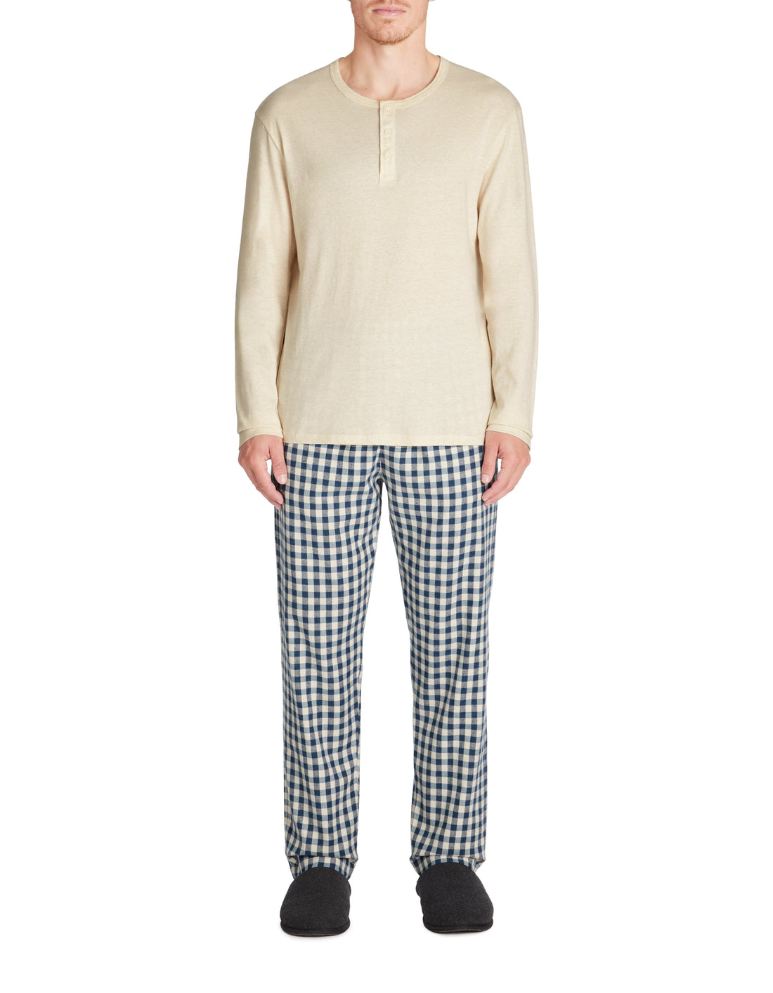 pyjama top + pantalon coton à carreaux