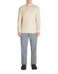 pyjama top + pantalon coton à carreaux