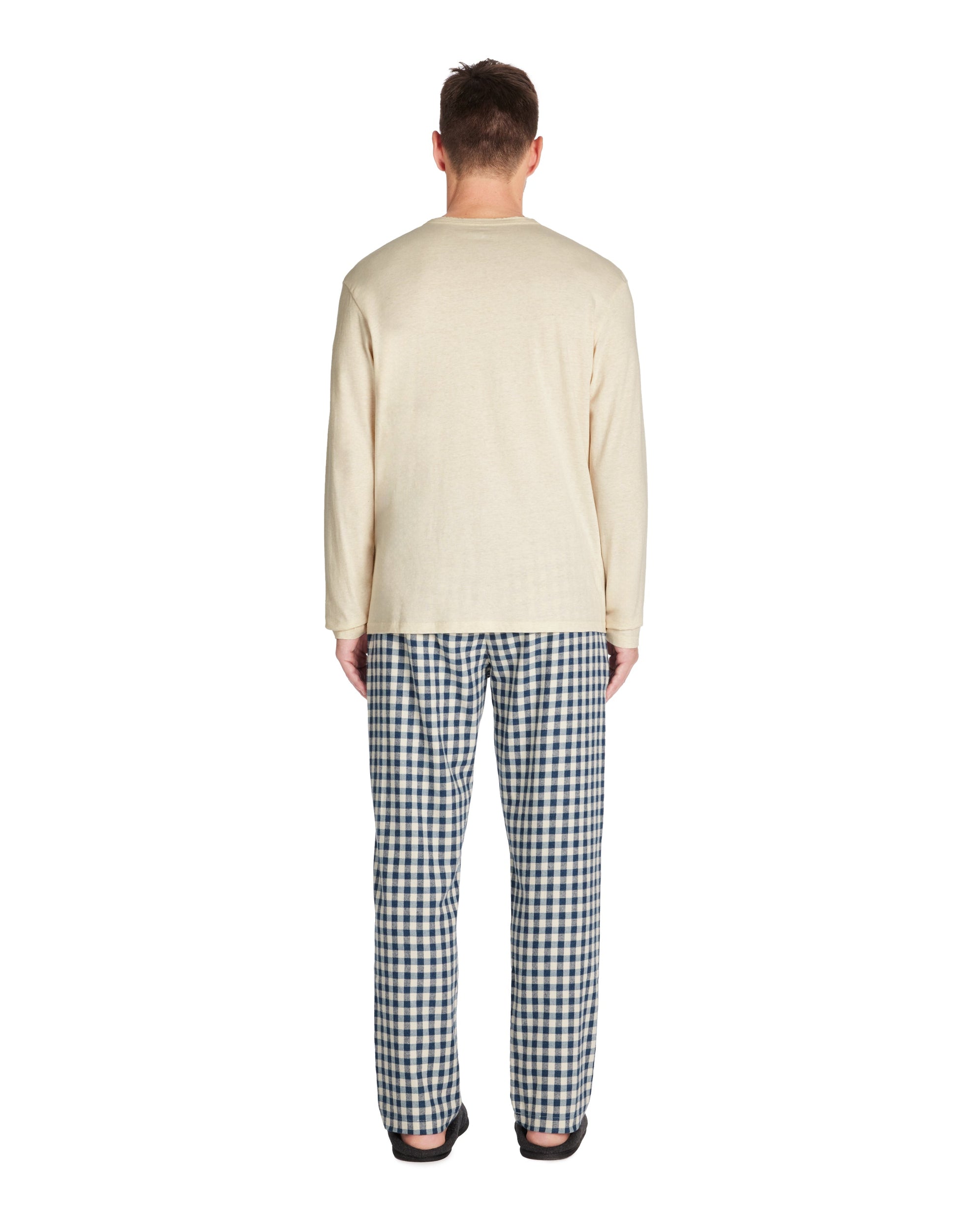 pyjama top + pantalon coton à carreaux