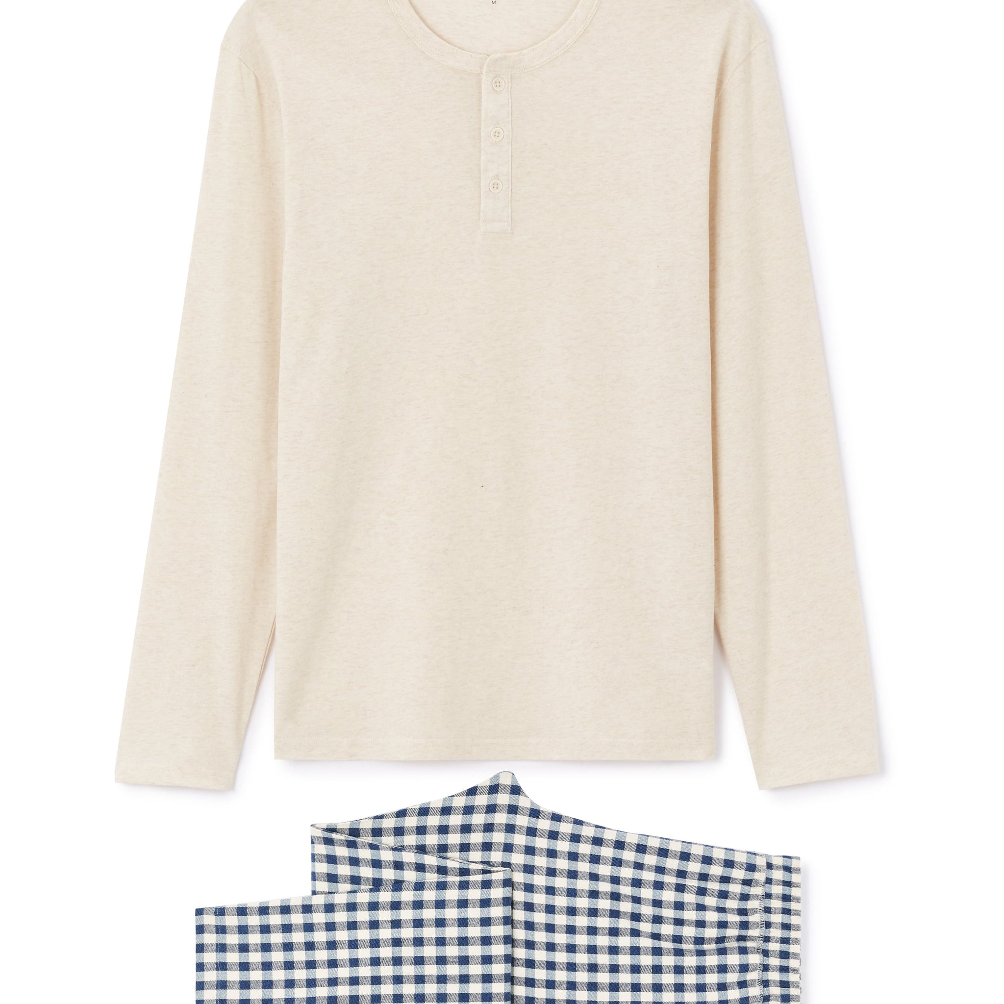 pyjama top + pantalon coton à carreaux