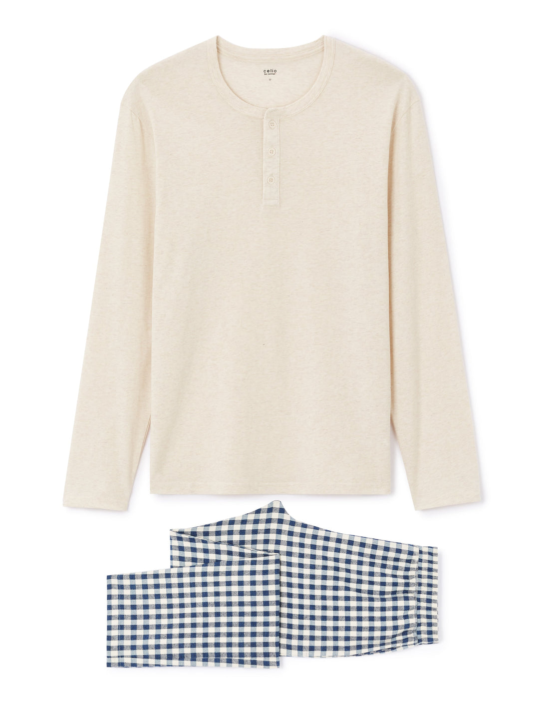 pyjama top + pantalon coton à carreaux