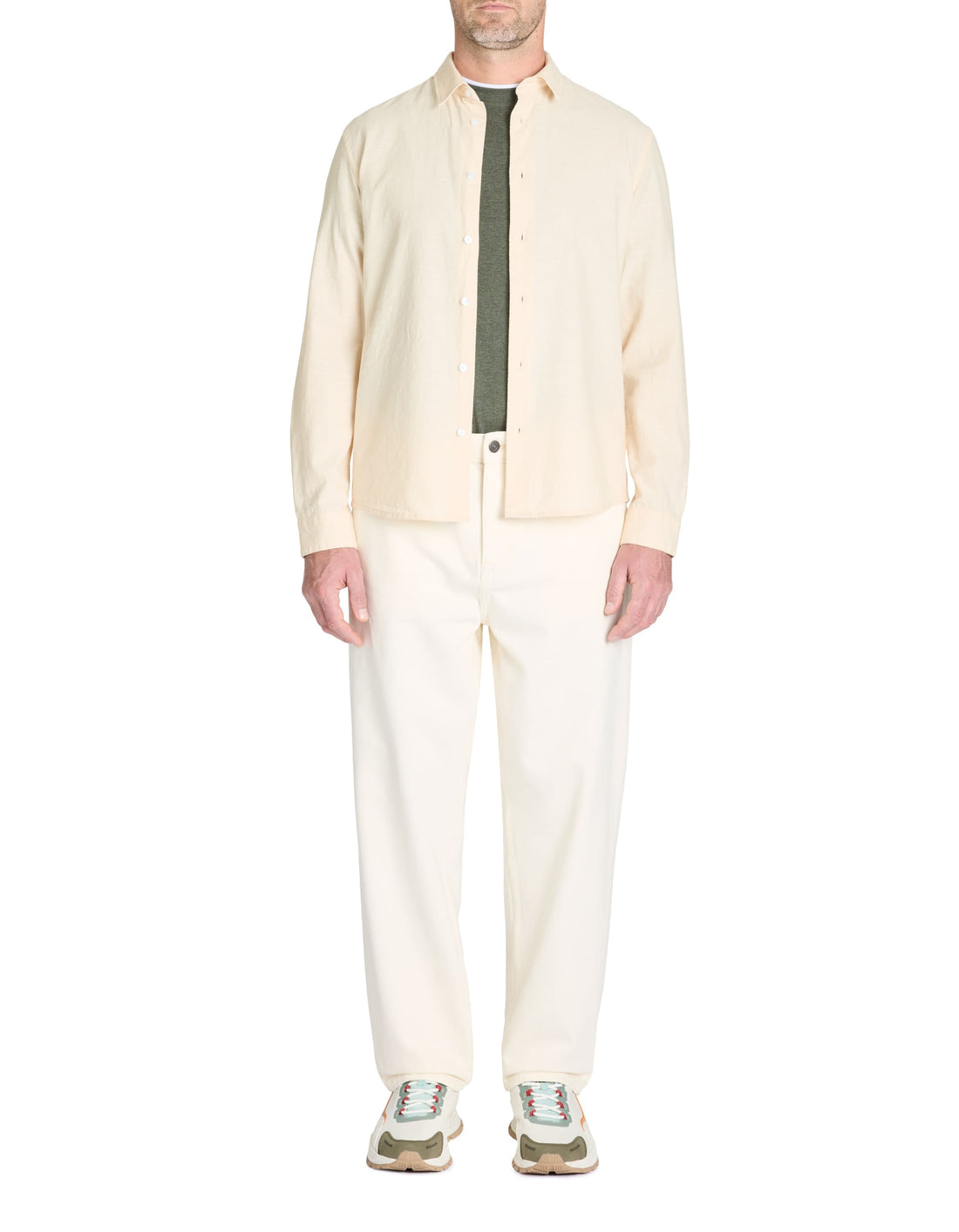 Lachambray Beige Long Sleeves Shirt Celio