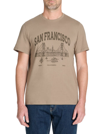 Lestate Taupe Short Sleeves Tshirt Celio