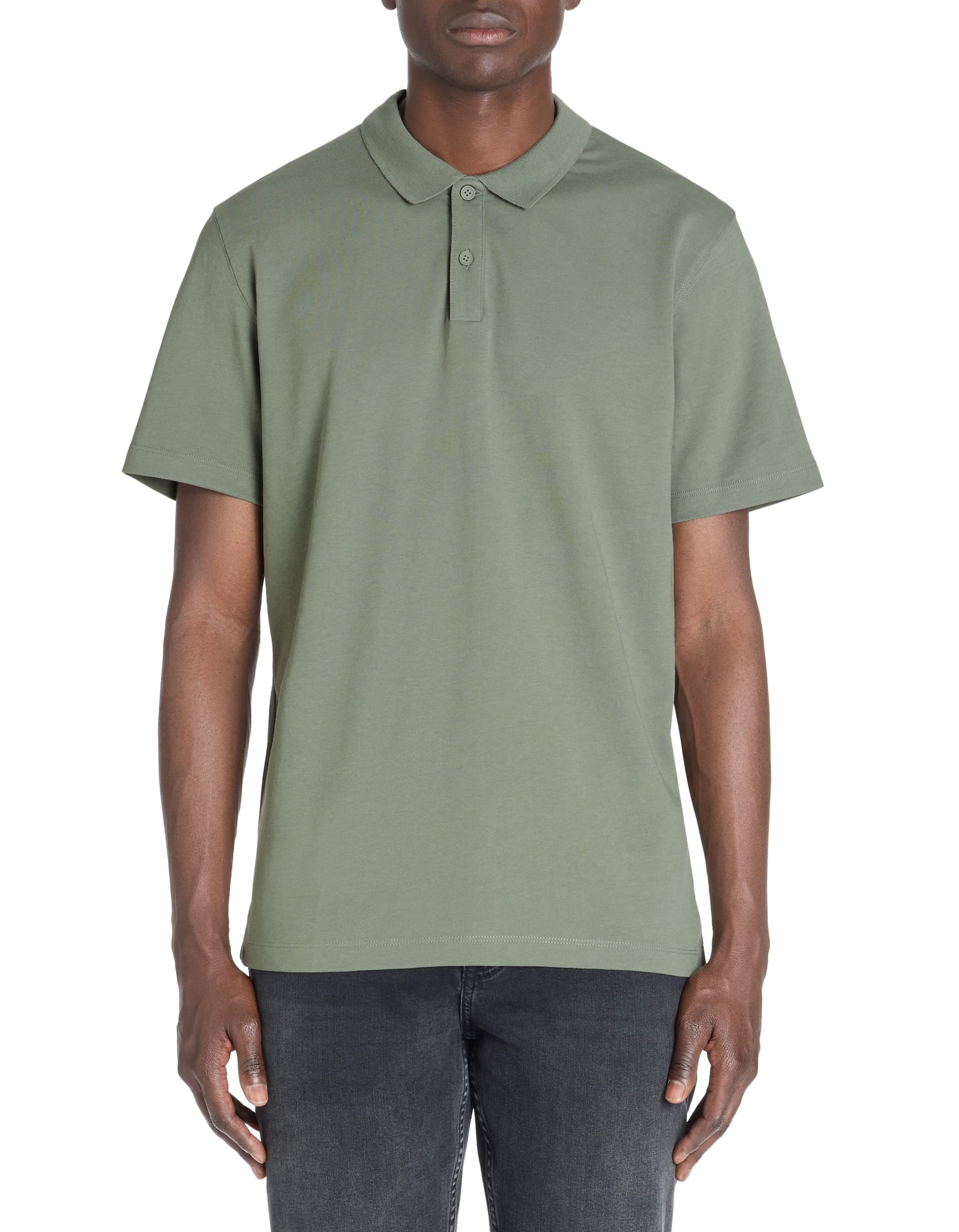 Lecrown Khaki Grey Short Sleeves Polo Celio