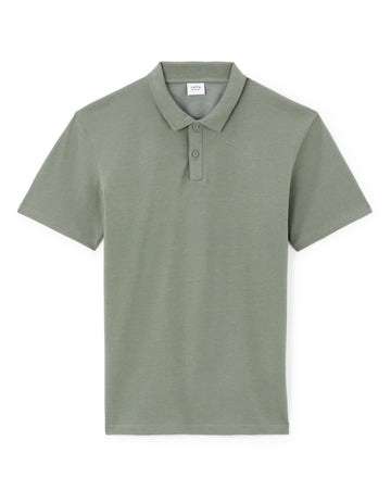 Lecrown Khaki Grey Short Sleeves Polo