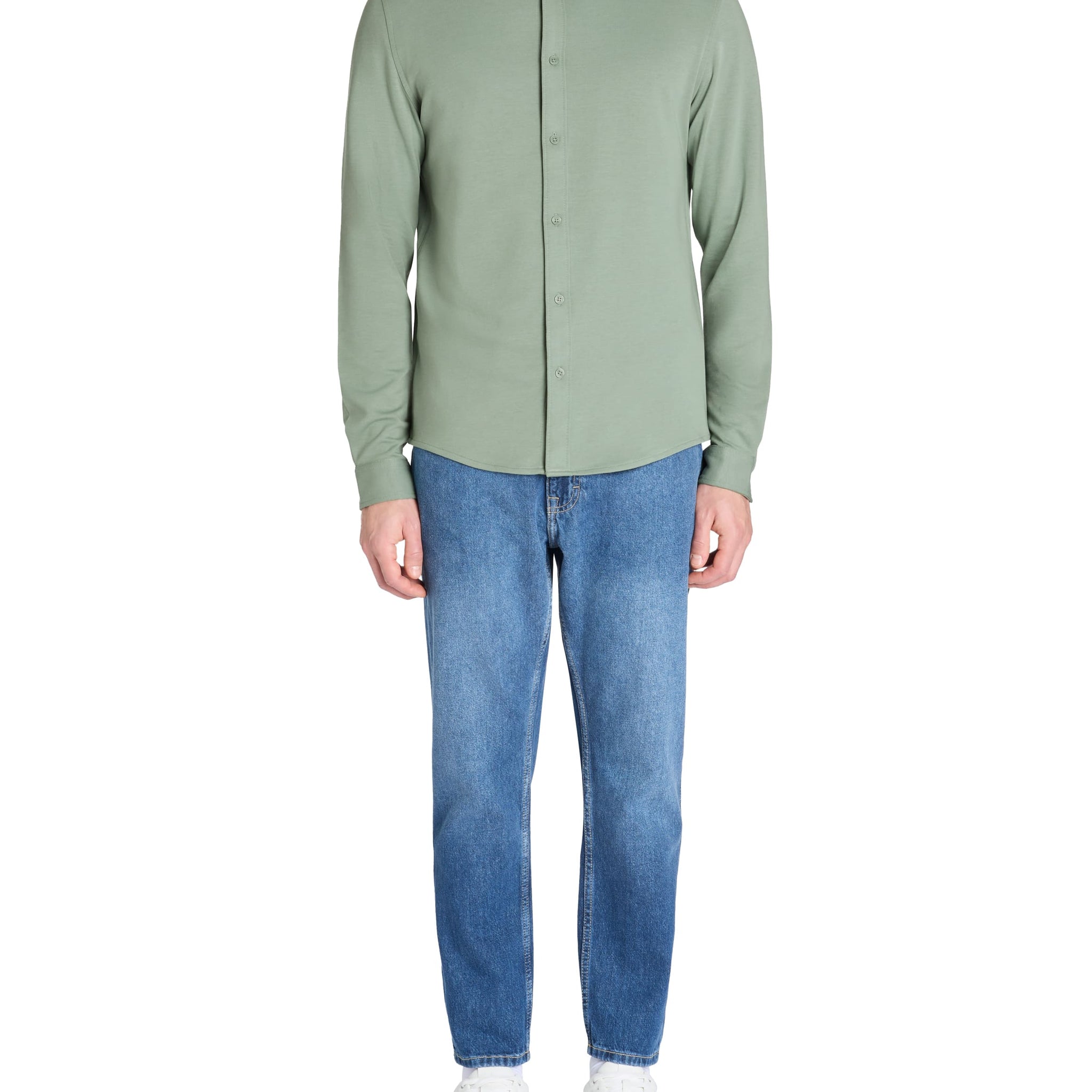 Lahem Vert Sauge Long Sleeves Shirt Celio