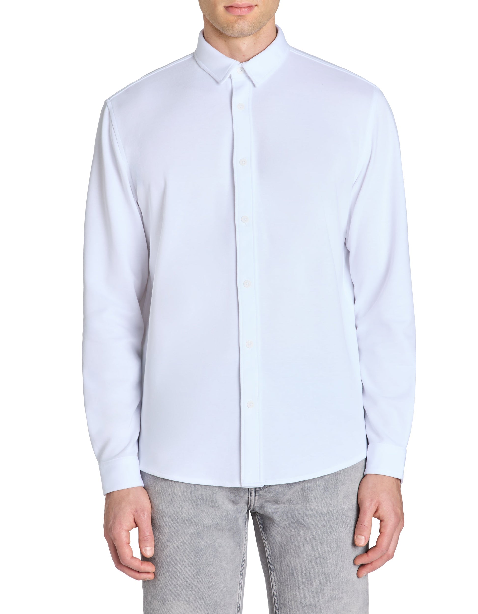 Lahem Optical White Long Sleeves Shirt Celio