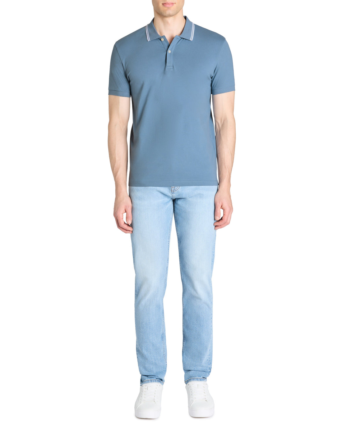Leprime Blue Stone Short Sleeves Polo Celio