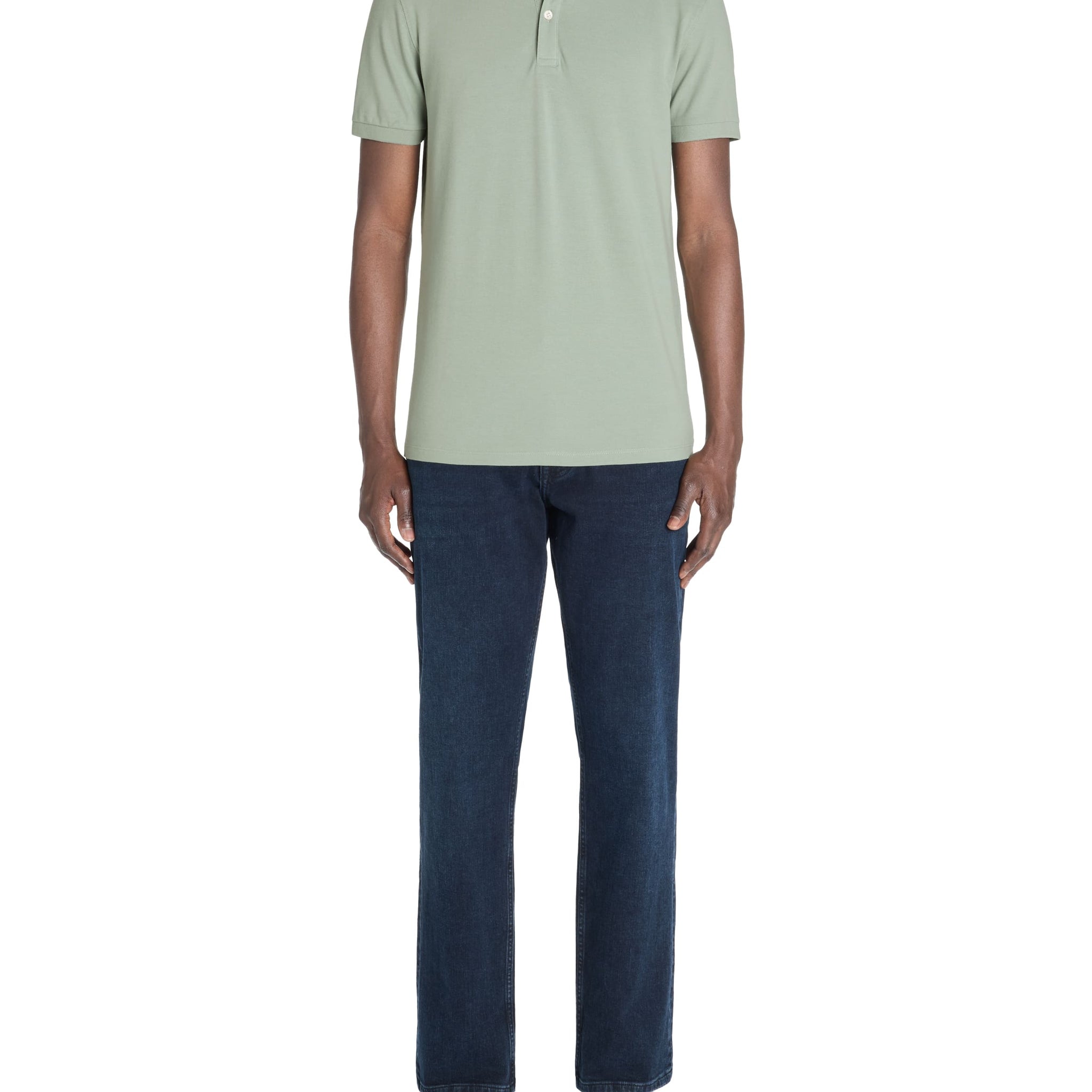 Leprime Greenish Grey Short Sleeves Polo Celio