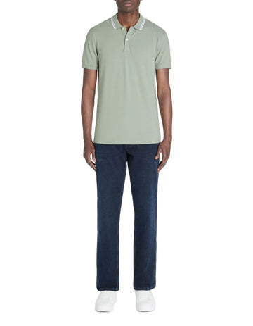 Leprime Greenish Grey Short Sleeves Polo Celio