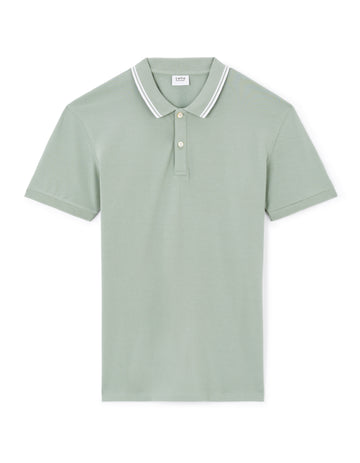 Leprime Greenish Grey Short Sleeves Polo